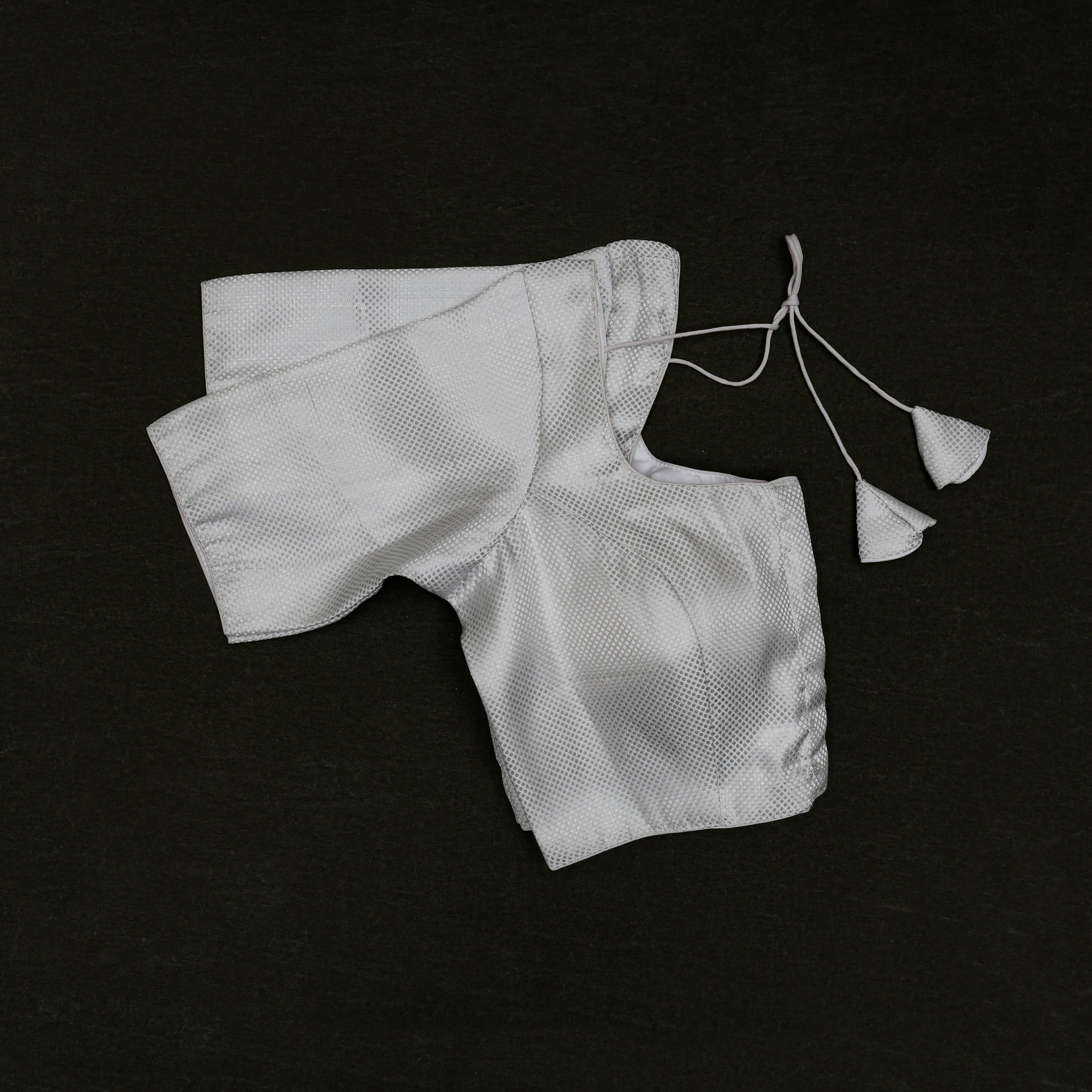 Tissue U Neck Fitted Sleeve Readymade Blouse