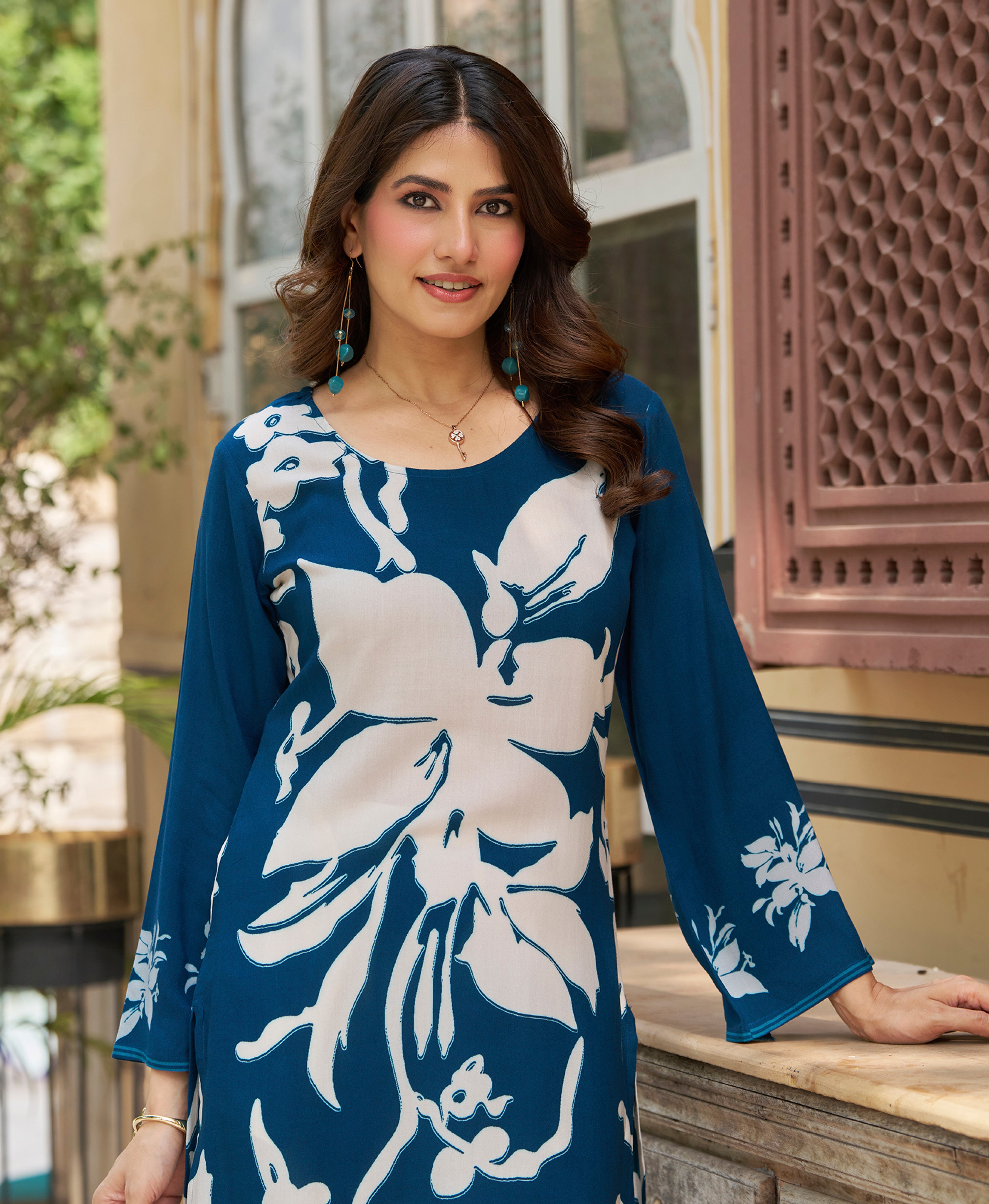 Floral Print Cotton Kurta Set