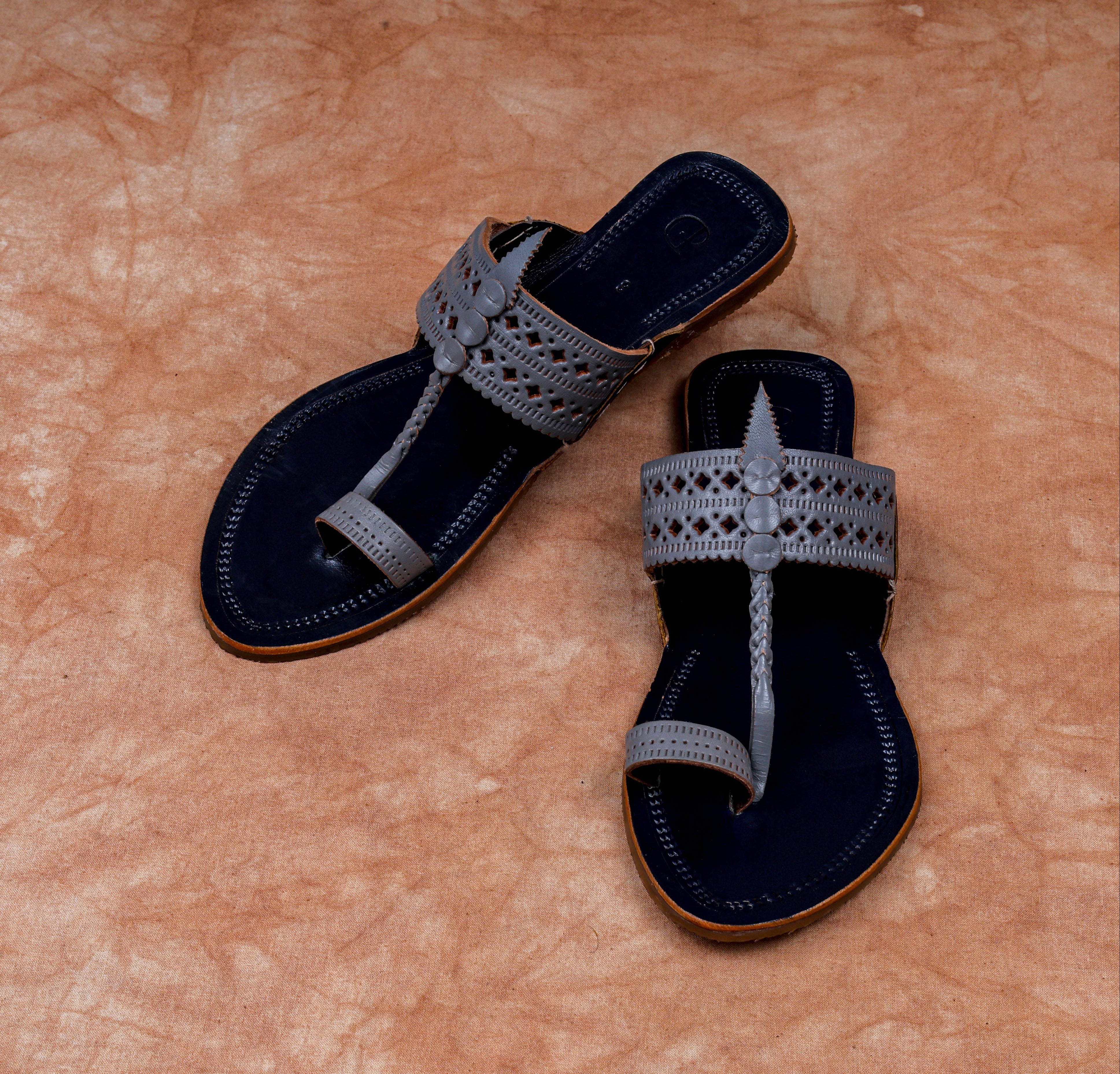 Black Leather Kolhapuri Sandals