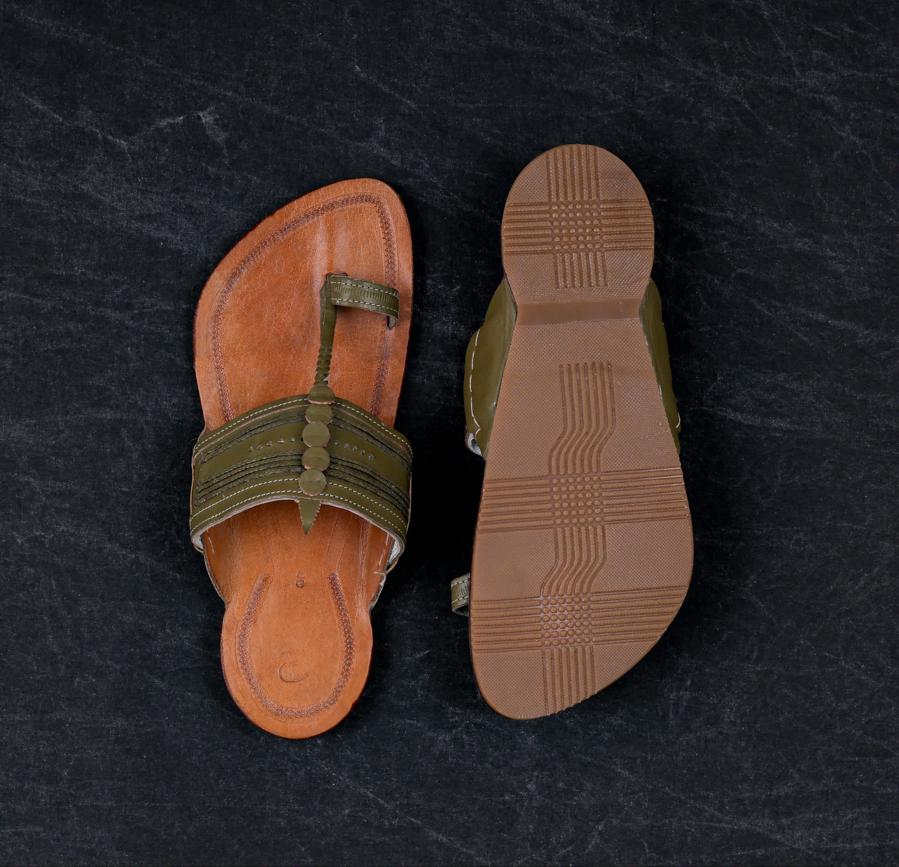 Light Brown Artisan Leather Kolhapuri Sandals