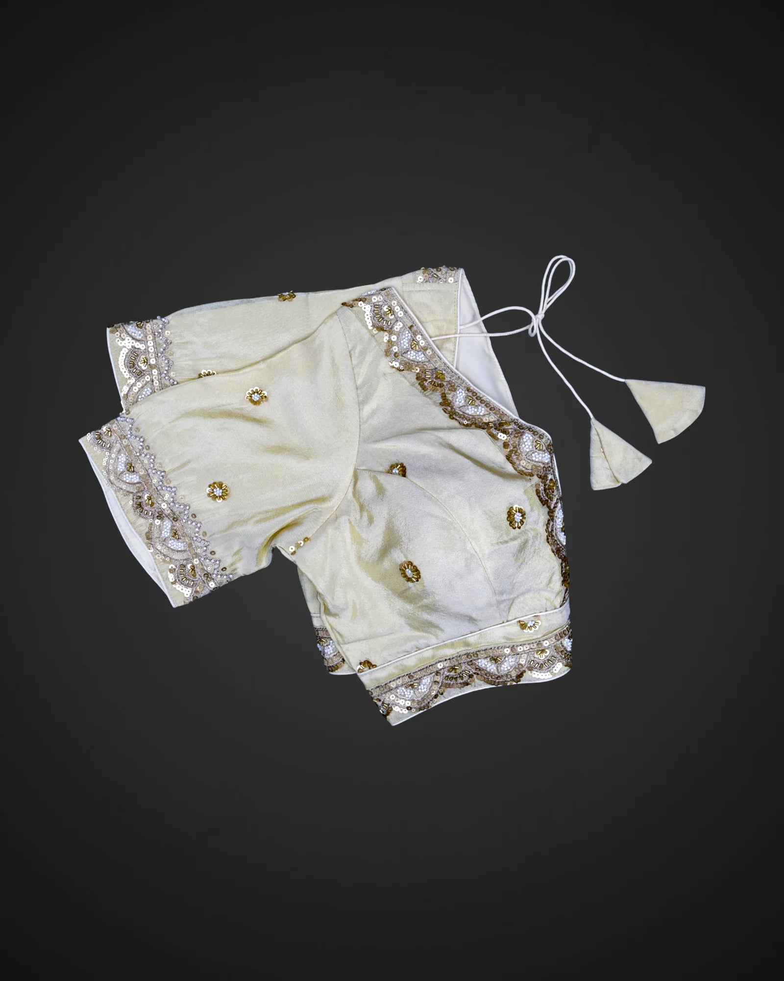 V Neck Cotton Deep Back Readymade Blouse