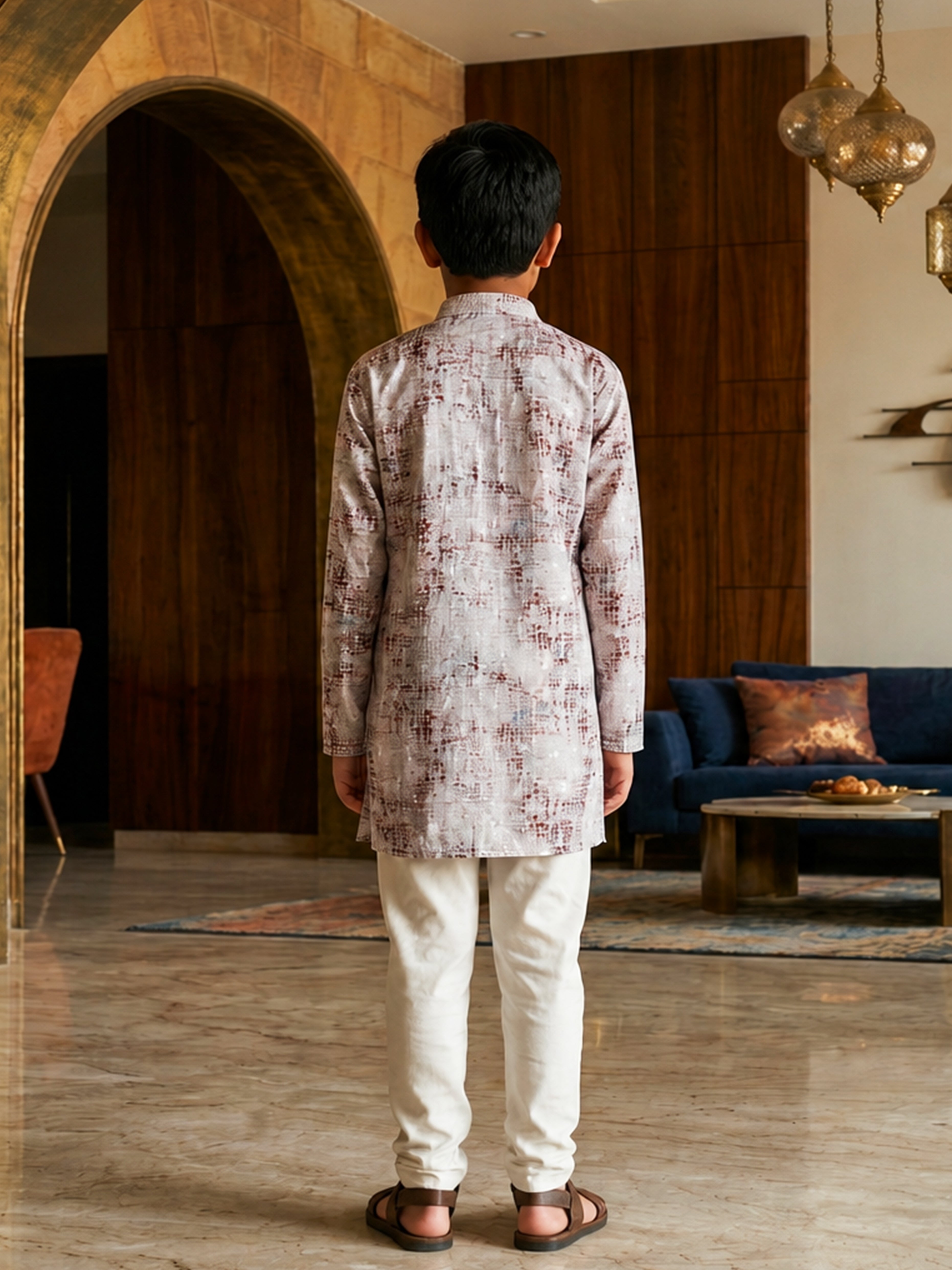 Blue Cotton Thread Embroidered Kurta Pajama Set