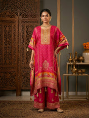 Floral Embroidered Crepe Kaftan