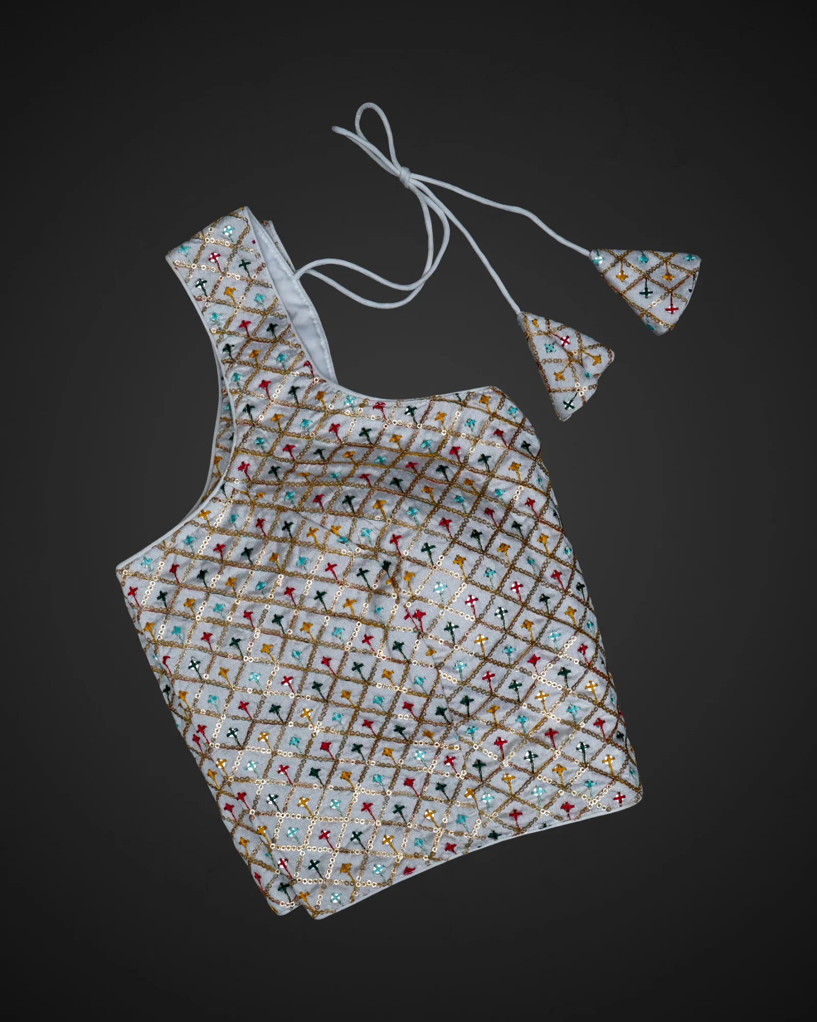 Raw Silk Square Neck Readymade Blouse