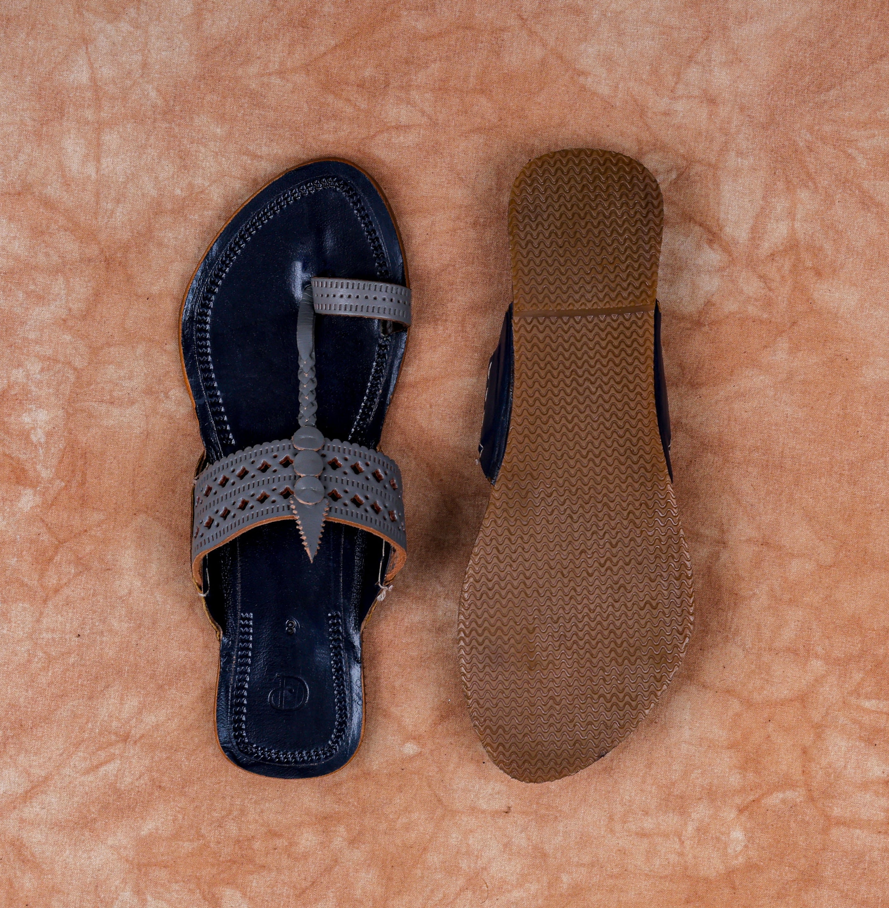 Black Leather Kolhapuri Sandals