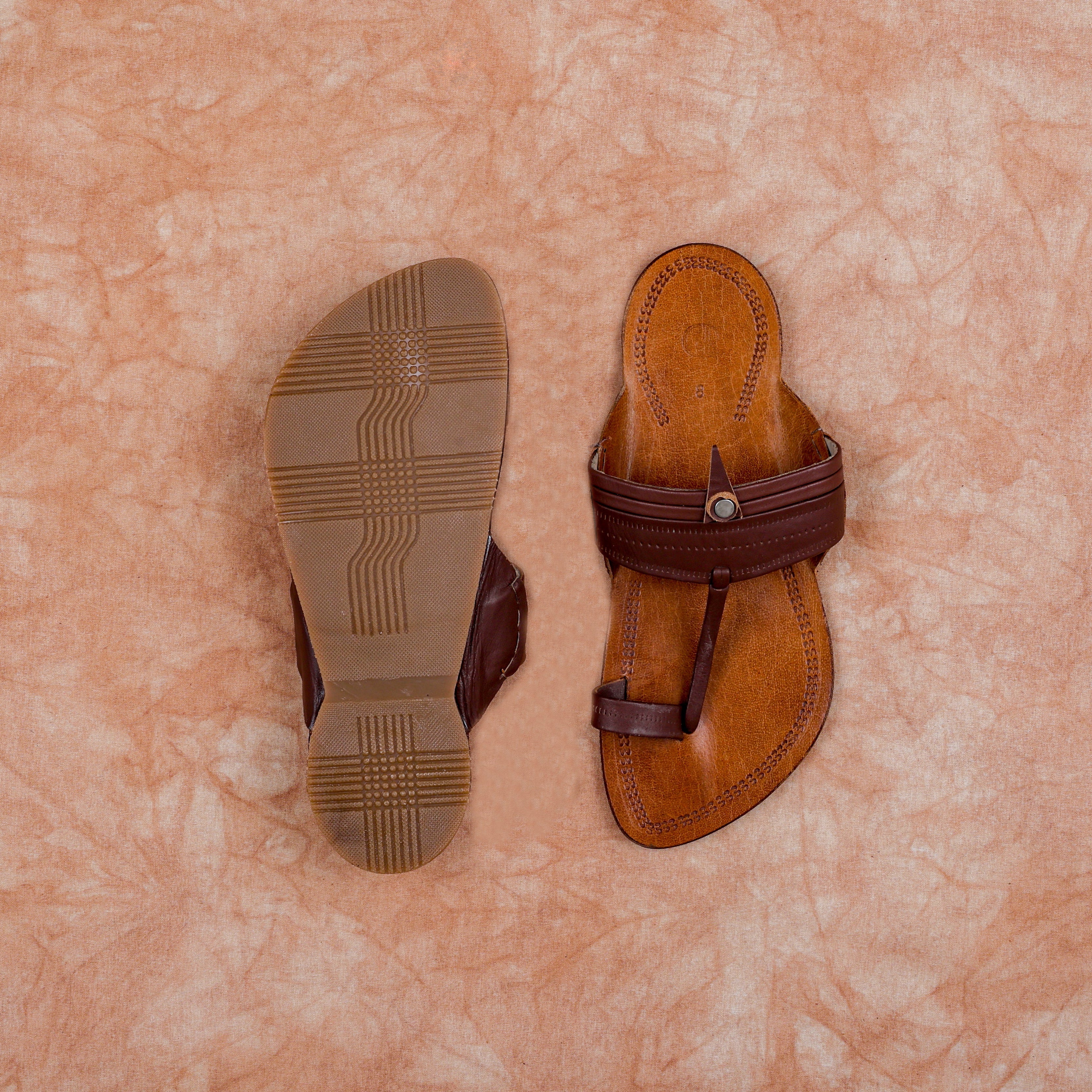 Tan Handcrafted Kolhapuri Sandals