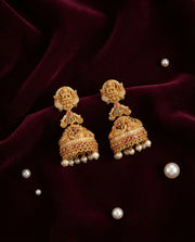 Divine Laxmi Jhumkas with Pearl Detailing