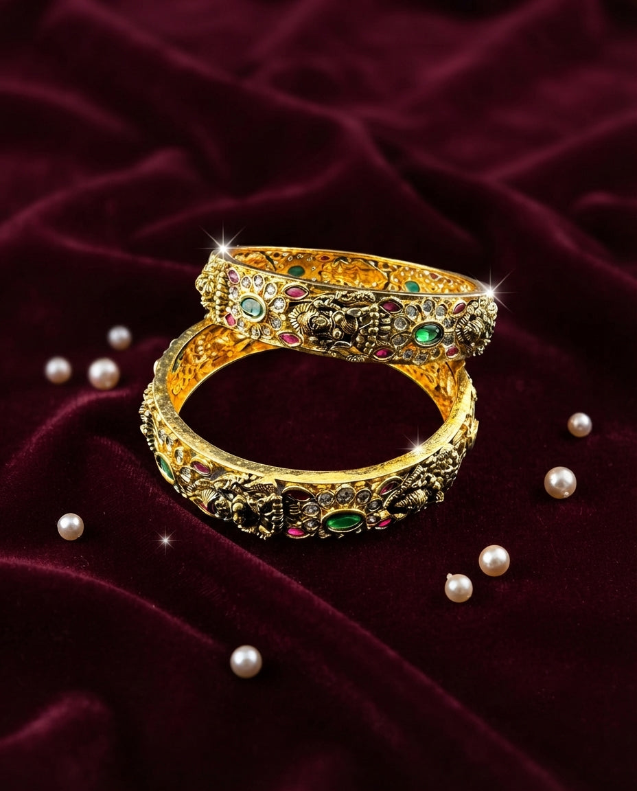 Divine White Stone Bangles