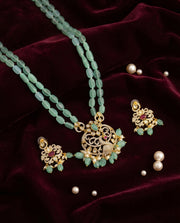 Elegant Teal Bead Necklace Set