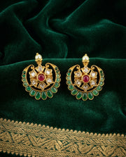 Moon-Shaped Green Studs