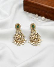 Peacock Chandbalis and Green Stone