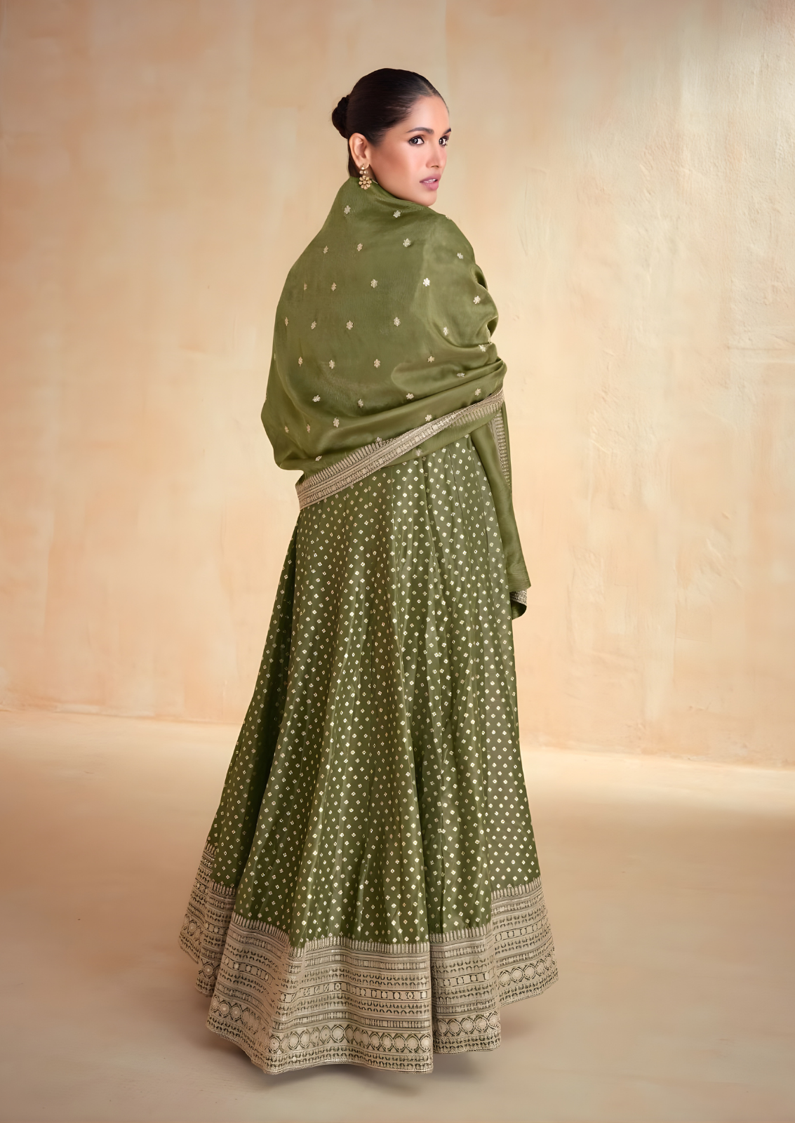 Tissue Silk Long Frock With Zari Work