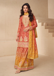 Crepe Silk Sharara With Golden Embellishments