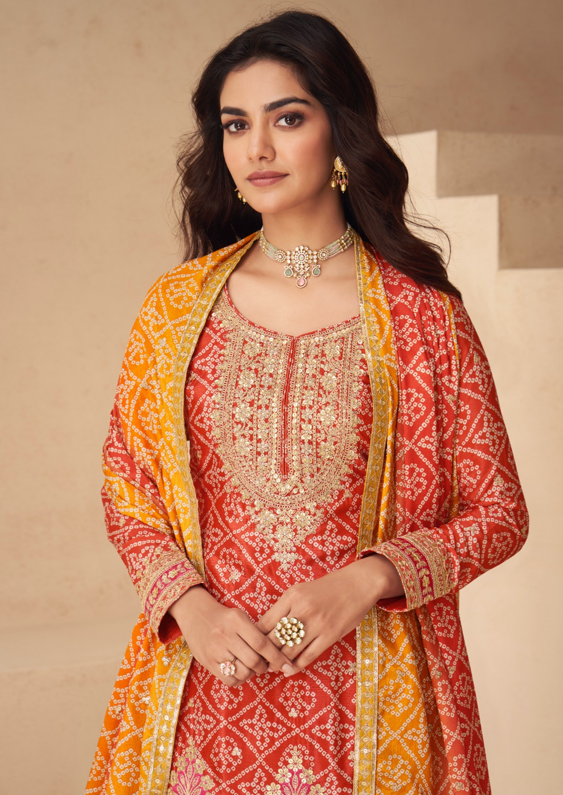 Crepe Silk Sharara With Golden Embellishments