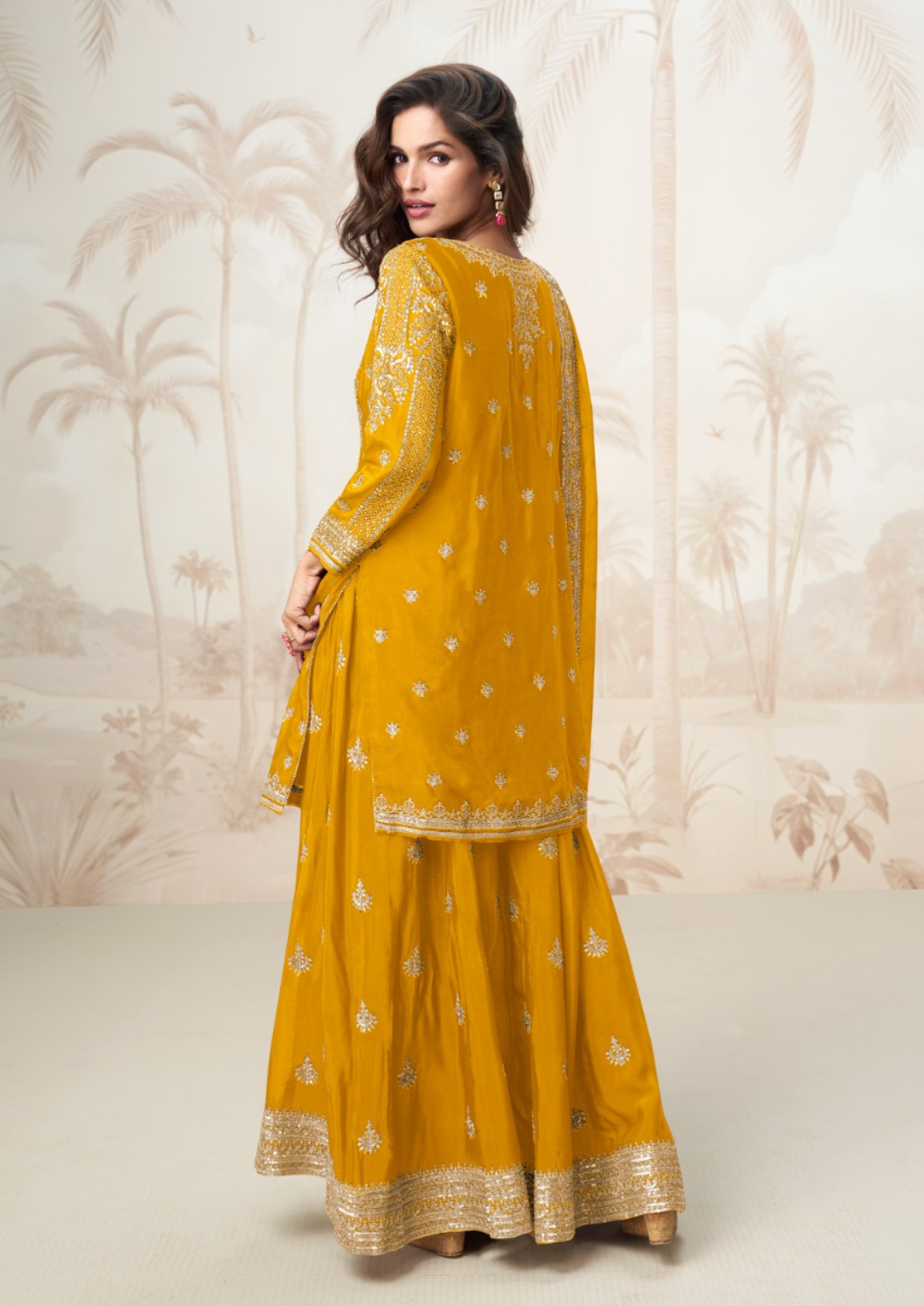 Silk Sharara Set With Elegant Embroidery