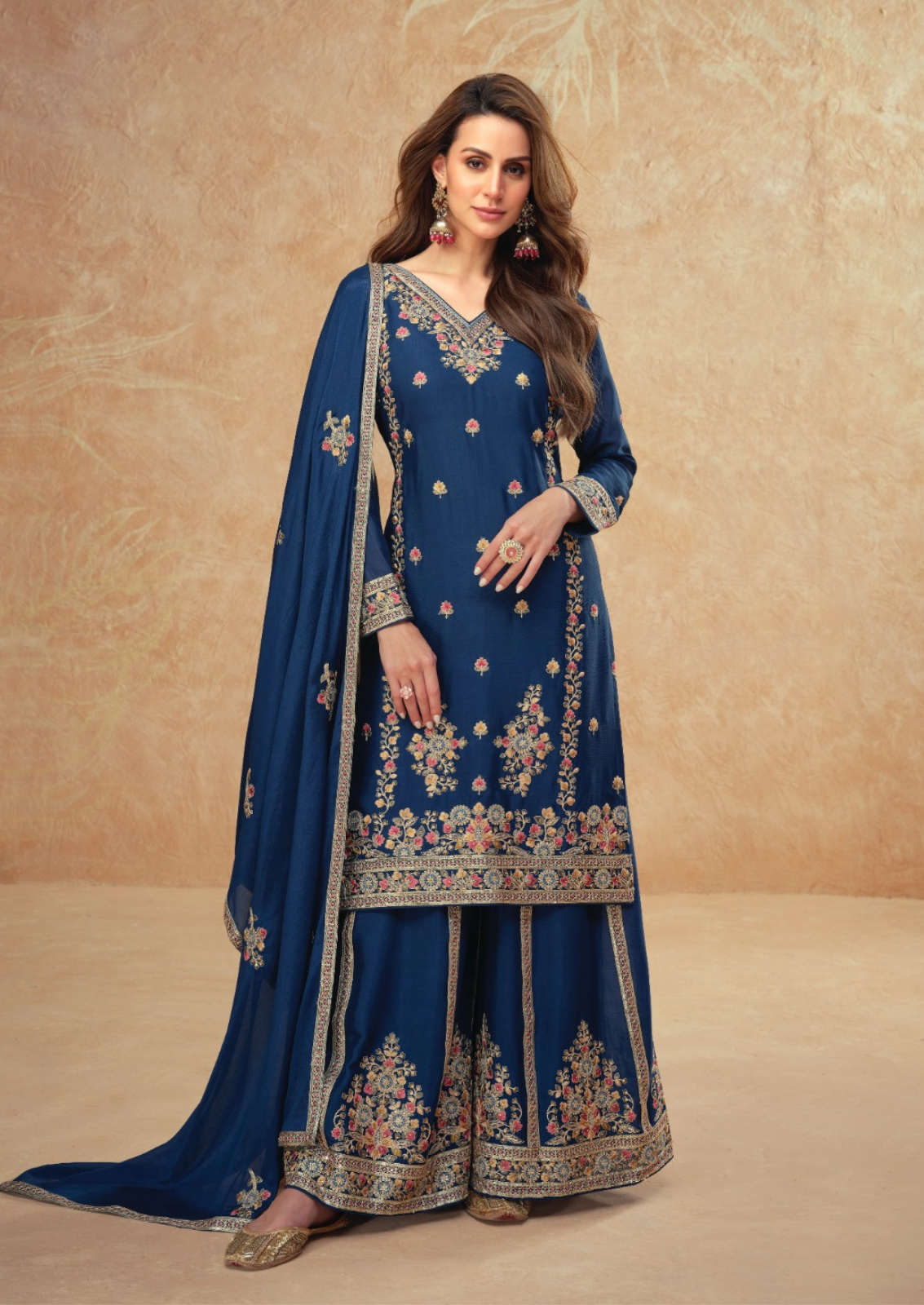 Crepe Silk Sharara With Elegant Embroidery