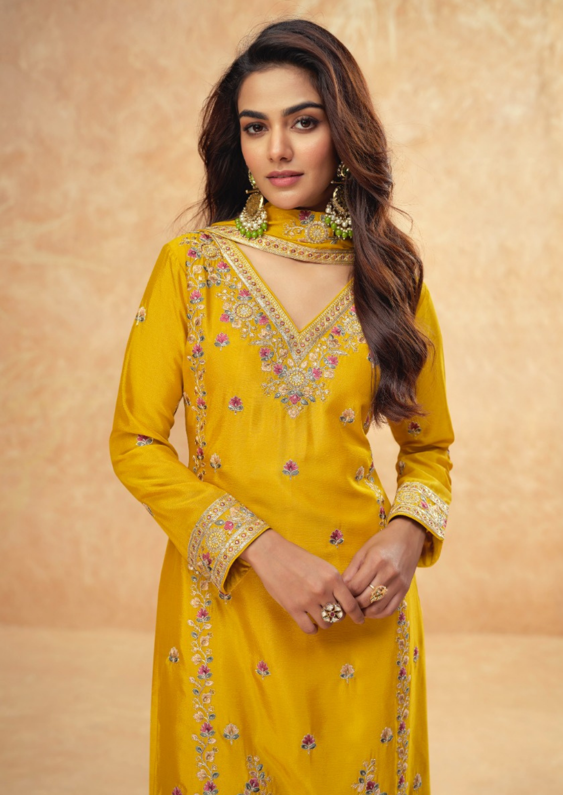 Crepe Silk Sharara With Elegant Embroidery