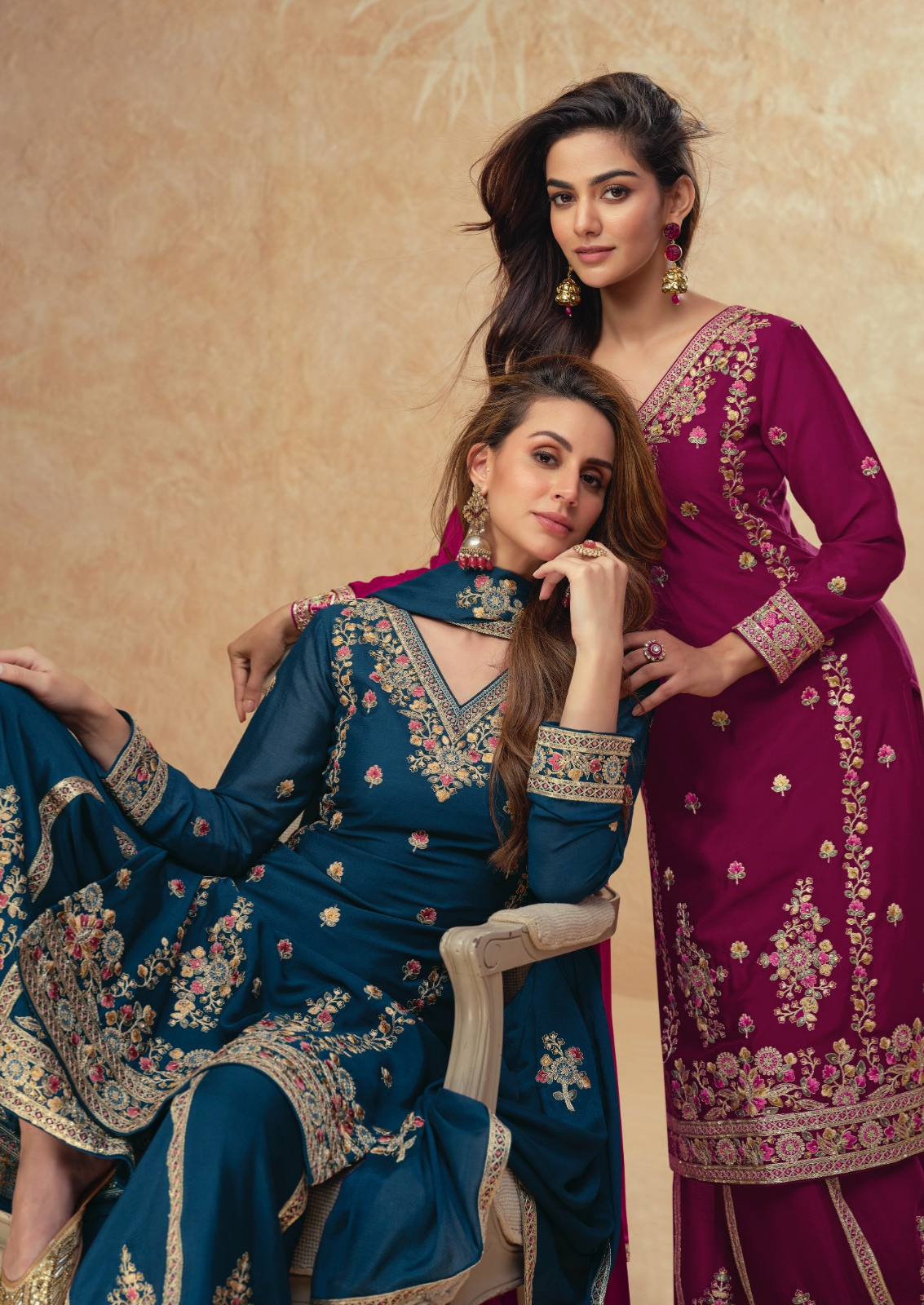 Crepe Silk Sharara With Elegant Embroidery