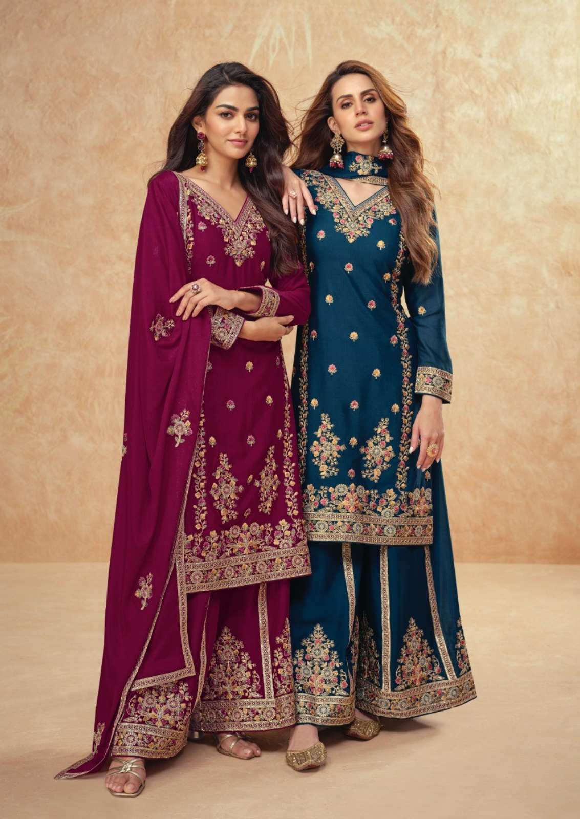 Crepe Silk Sharara With Elegant Embroidery