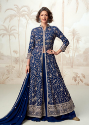 Georgette Anarkali Ensemble with Dupatta and Shrug