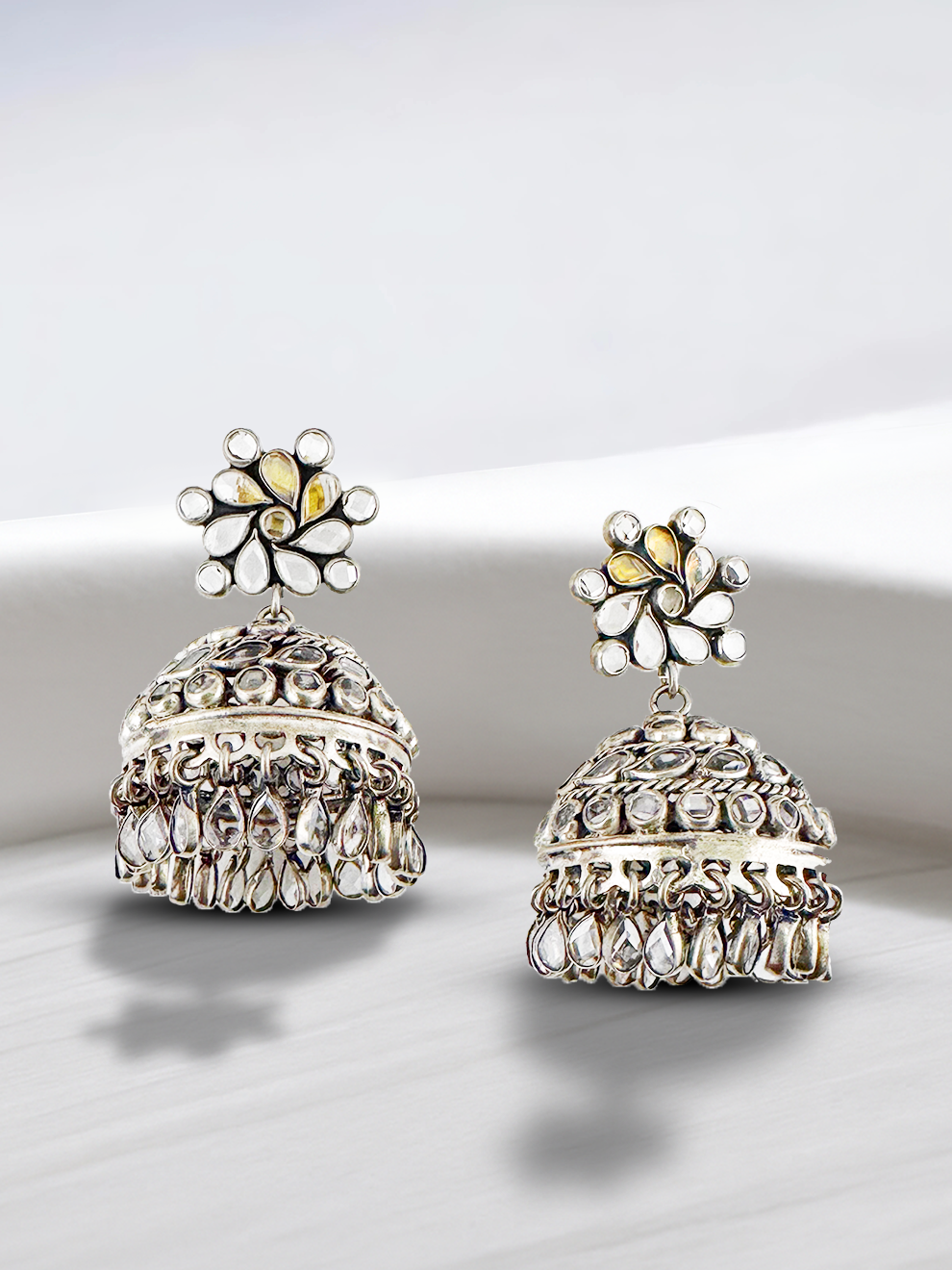 Bloomy Floral Jhumkas