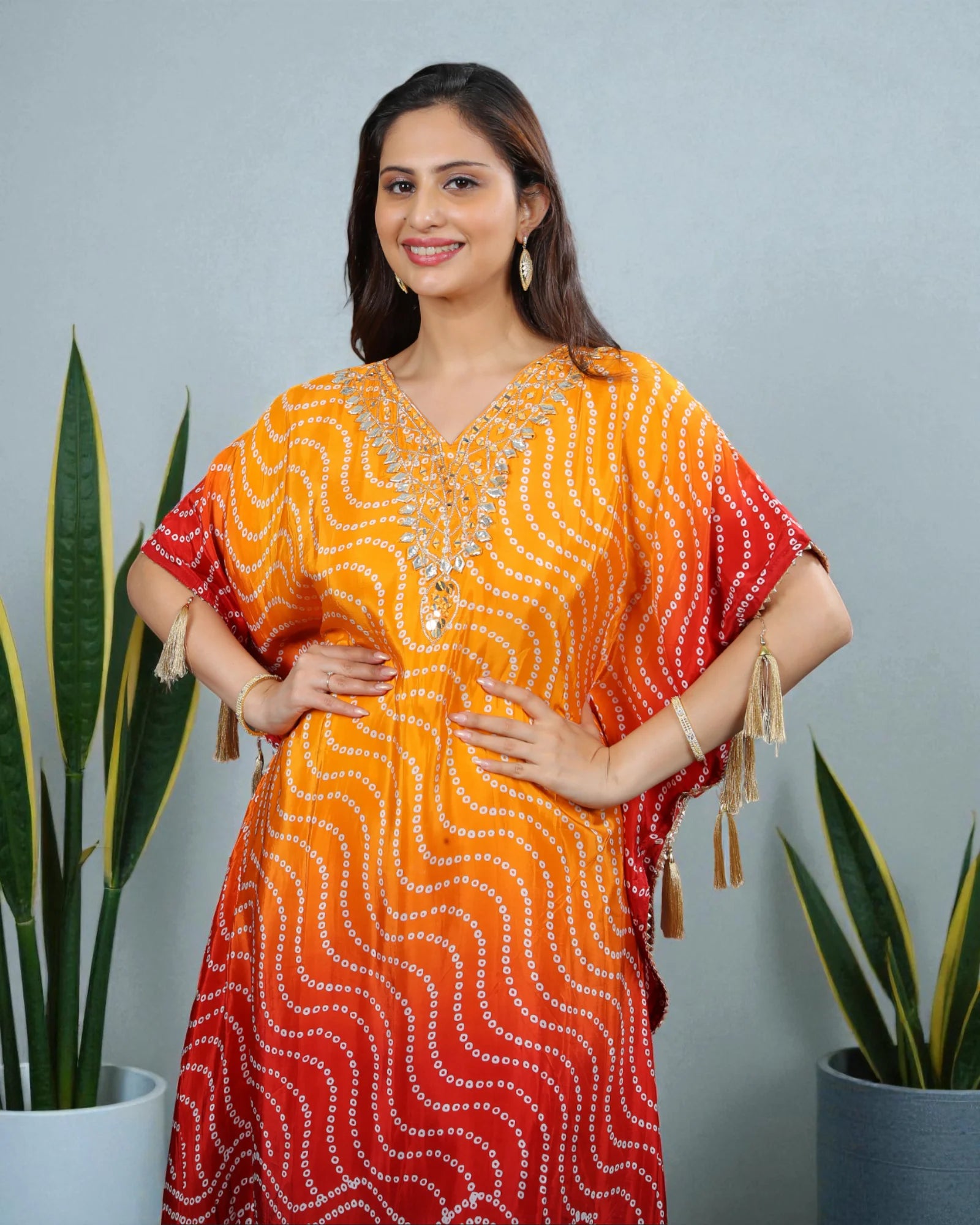 Cotton Kaftan with Bandhani Design