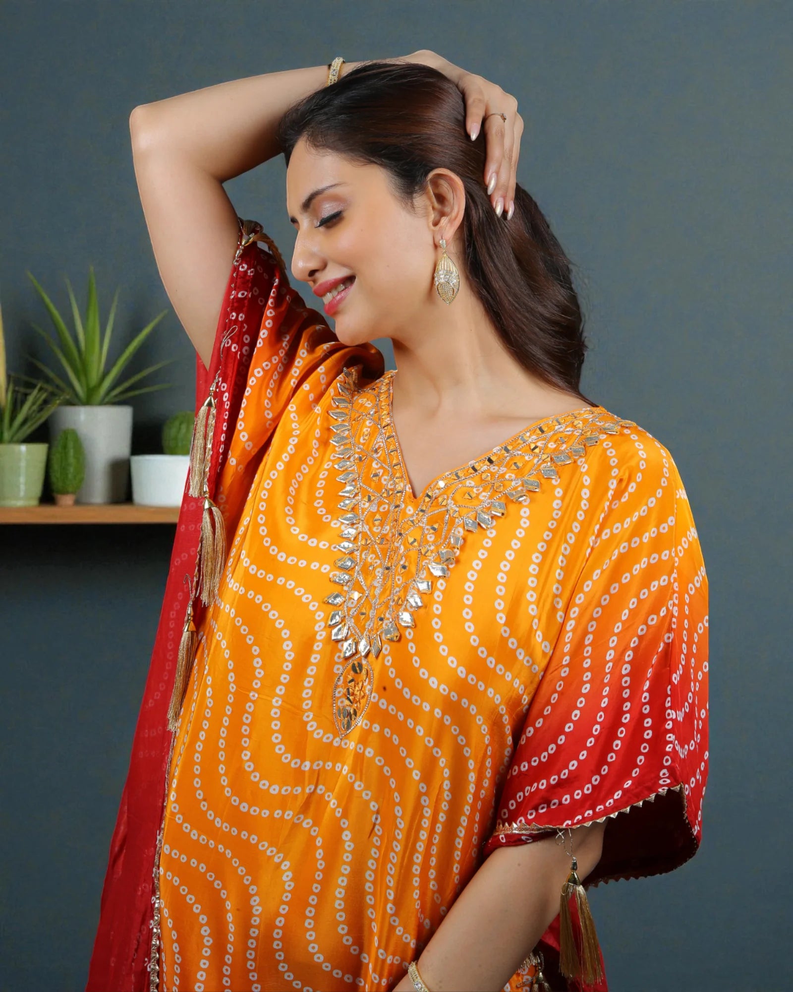 Cotton Kaftan with Bandhani Design
