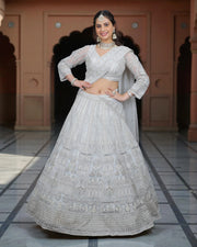 Bead & Zari Chanderi Silk Lehenga