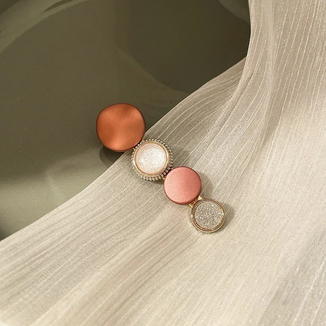Geometric Alloy Pearl Hair Clip - White