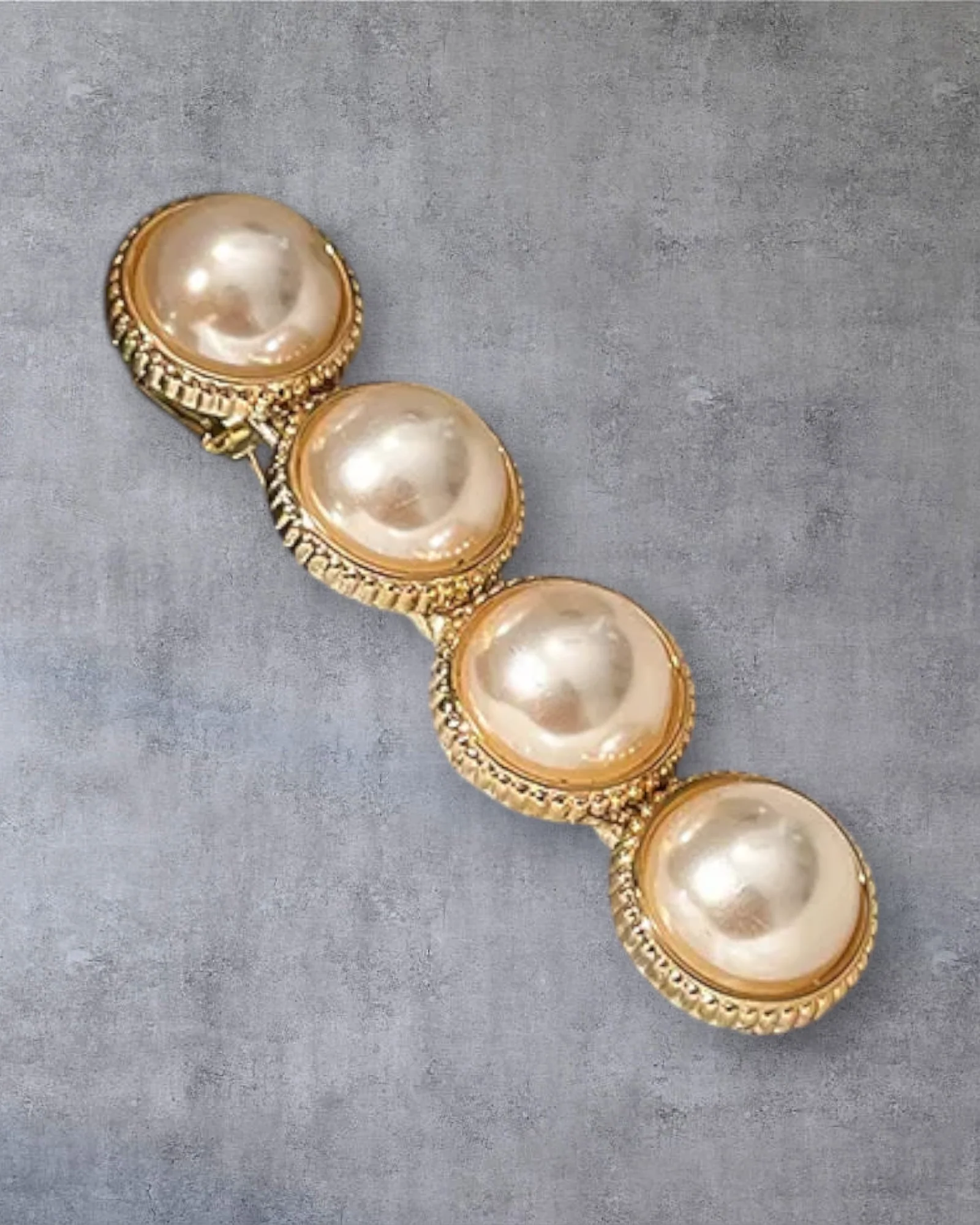 Fashion Geometric Alloy Plating Artificial Pearls Hair Clip