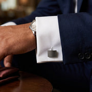 Geometric Copper-Plated Silver Men's Cufflinks