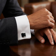 Geometric Black Copper Plated Men's Cufflinks