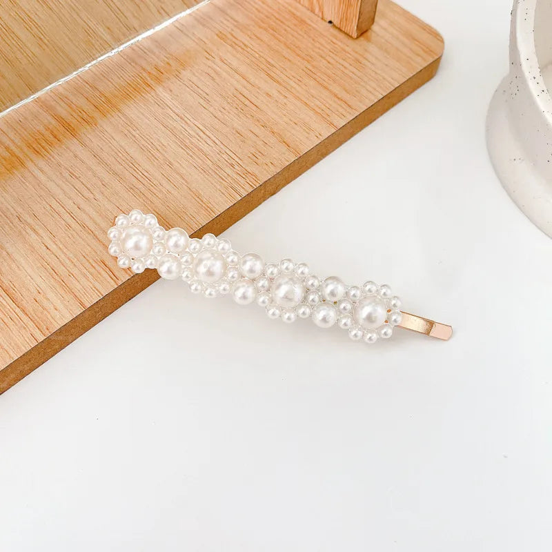 Pearl Hair Clip in White