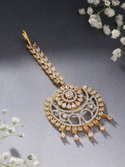 Perpetual Shine Gold CZ Maang Tikka - Dyulokha