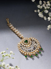 Emerald Elegance CZ Maang Tikka - Dyulokha