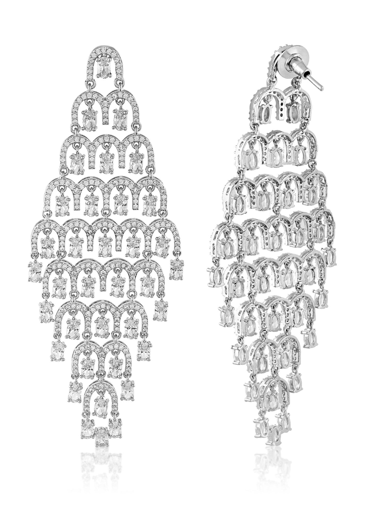 Scintillate Elegance Diamond Danglers - Dyulokha