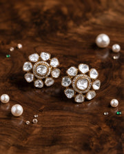 Gilded Blooms Polki Floral Studs