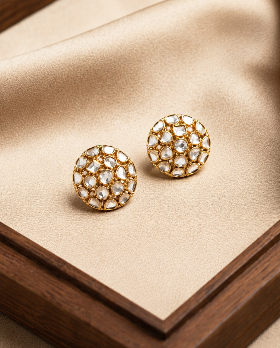 Polki Kundan Studs