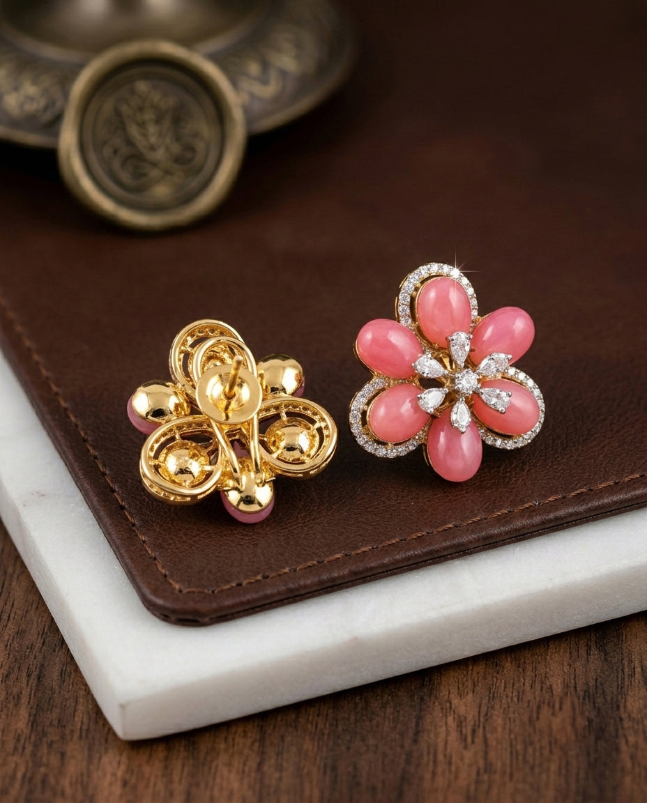 Pink Petal Blossom Earrings