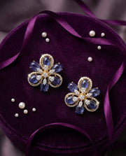 Tanzanite Blossom Floral Earrings