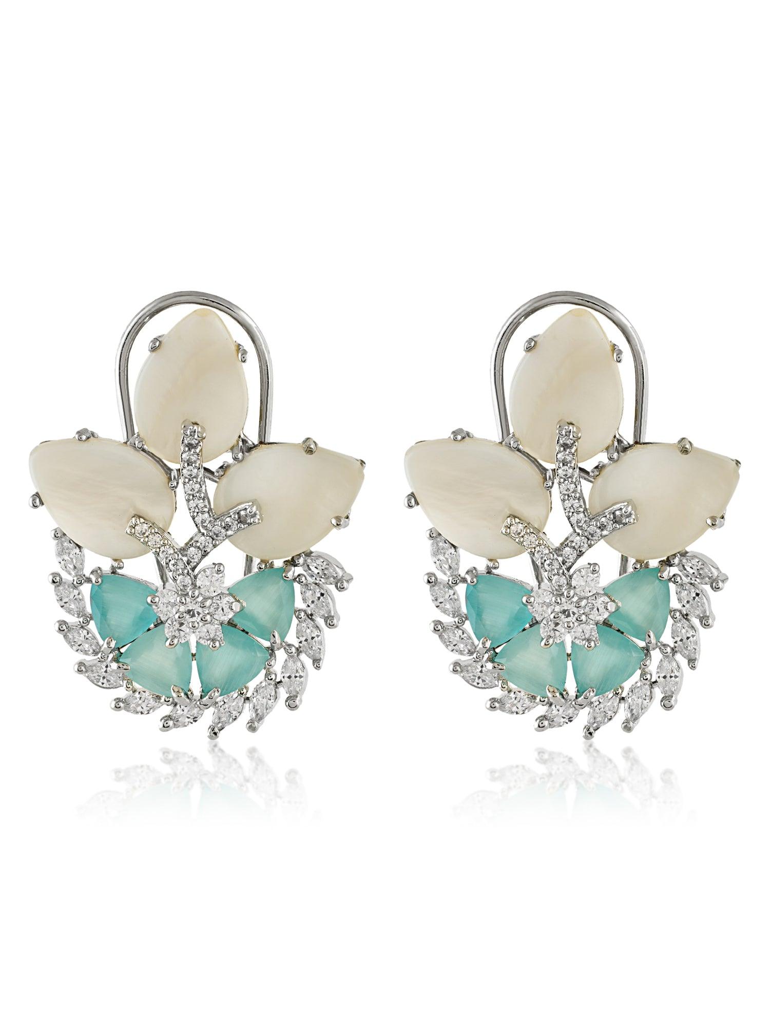 Verdant Bliss Mint Studs Earrings - Dyulokha