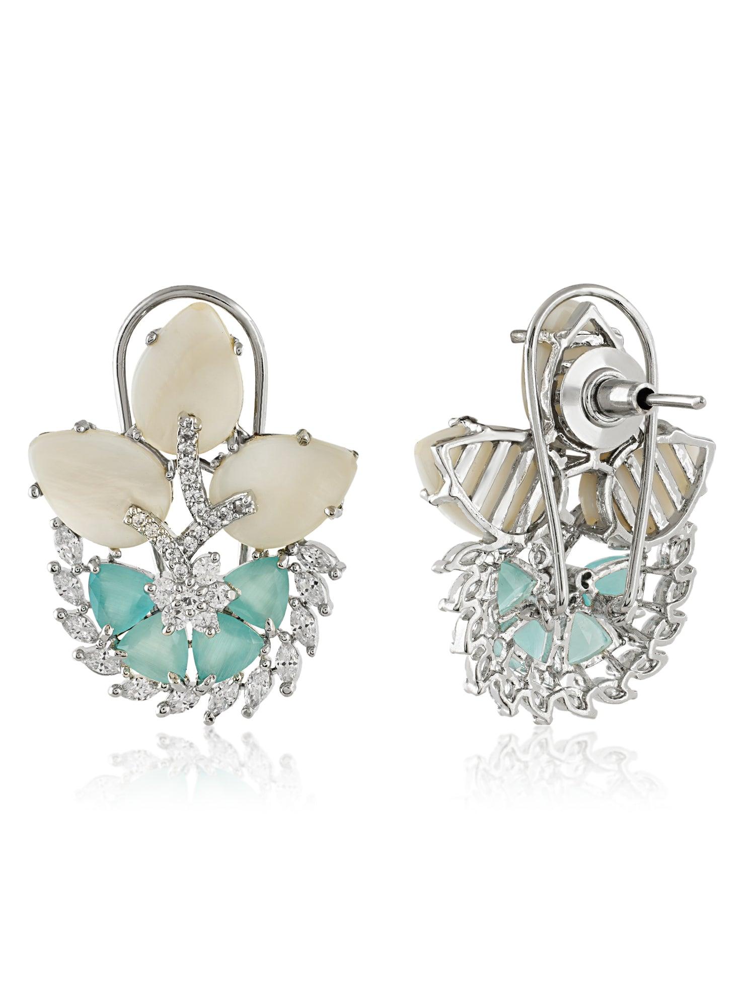 Verdant Bliss Mint Studs Earrings - Dyulokha