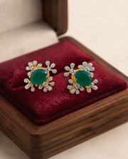 Emerald Glow CZ Earrings