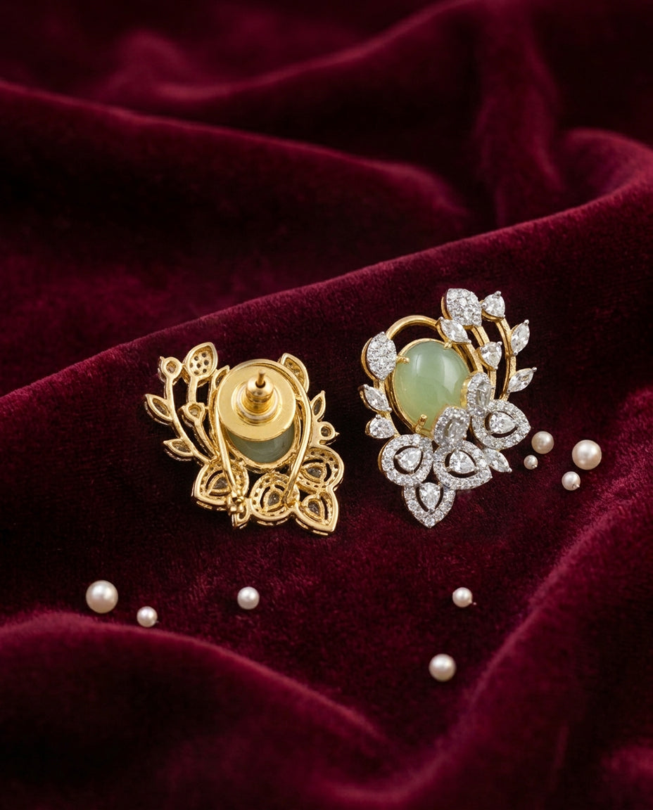 Pastel Green Delighted Studs