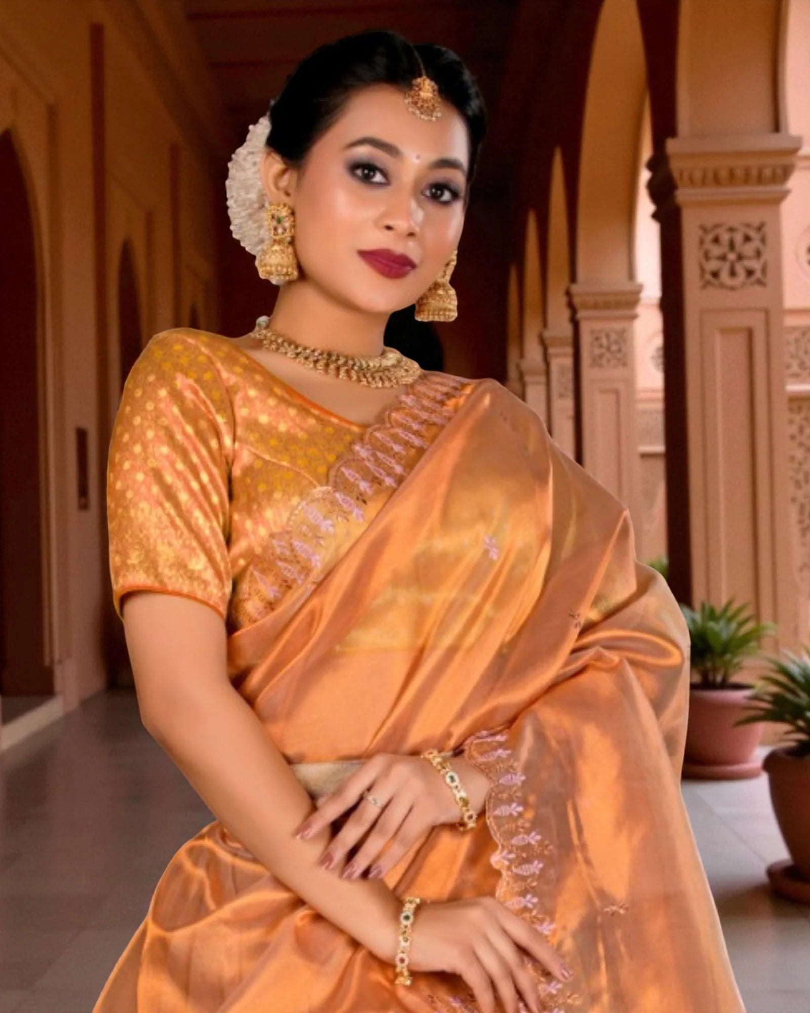 Intricate Zari Half Saree