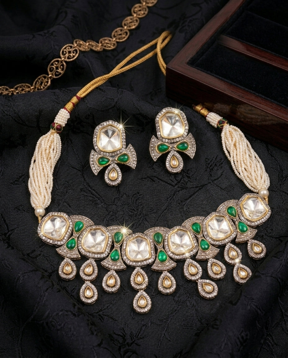 Regal Pearls Kundan Polki Choker Set