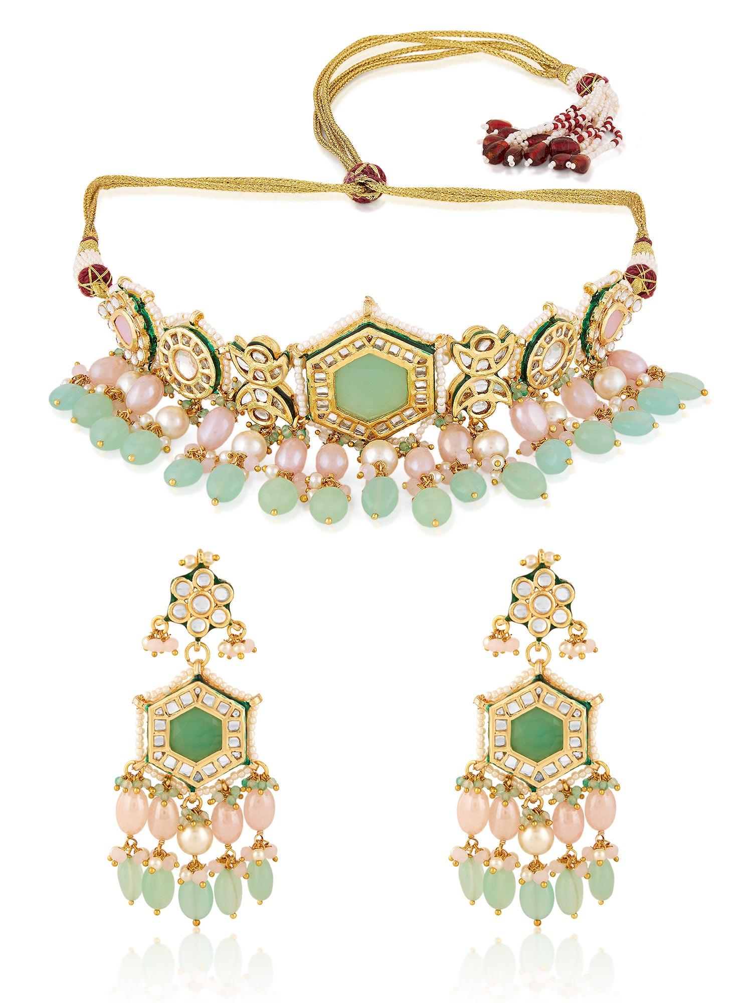 Ancestral Splendid Kundan Choker set - Dyulokha