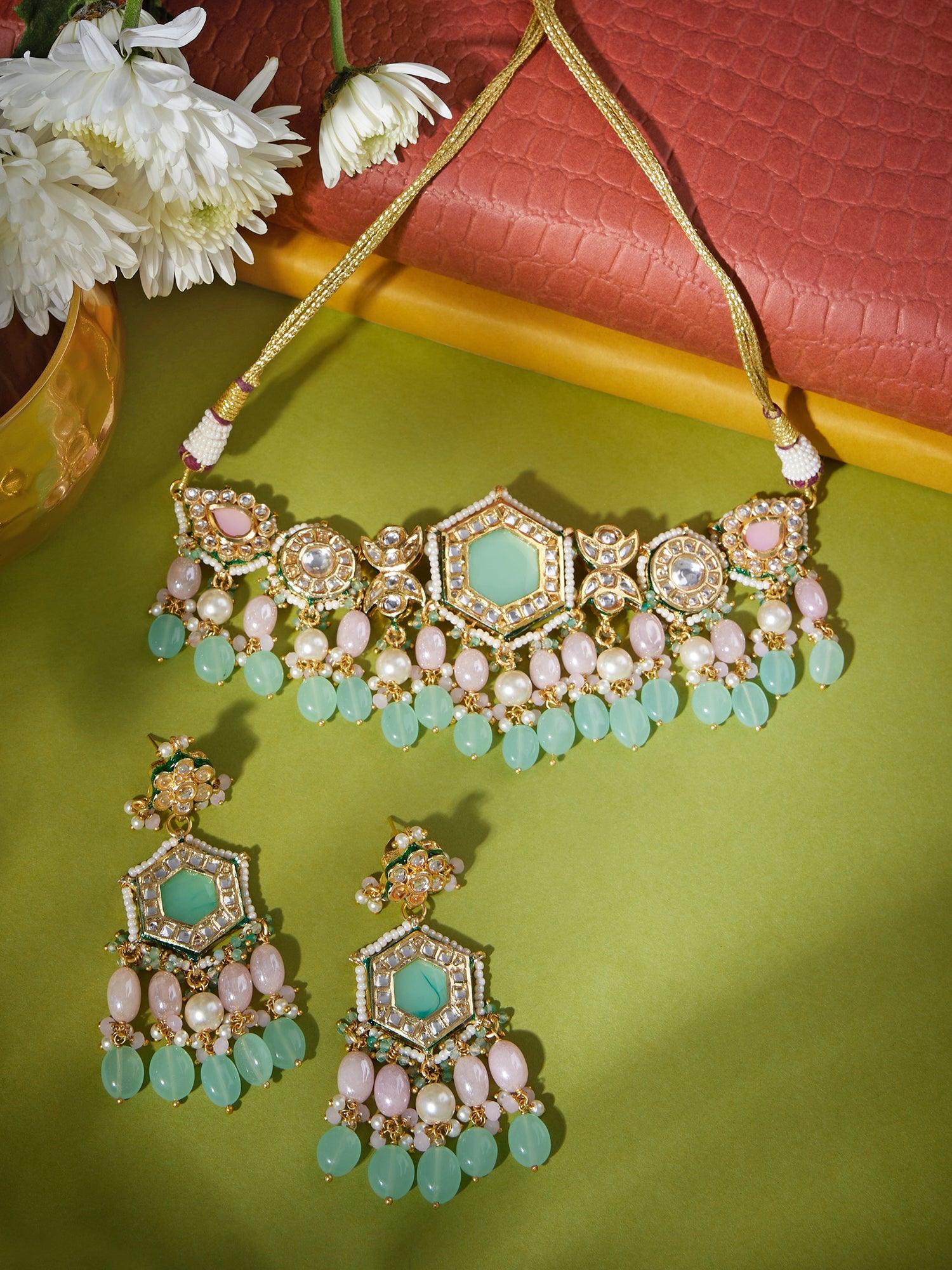 Ancestral Splendid Kundan Choker set - Dyulokha