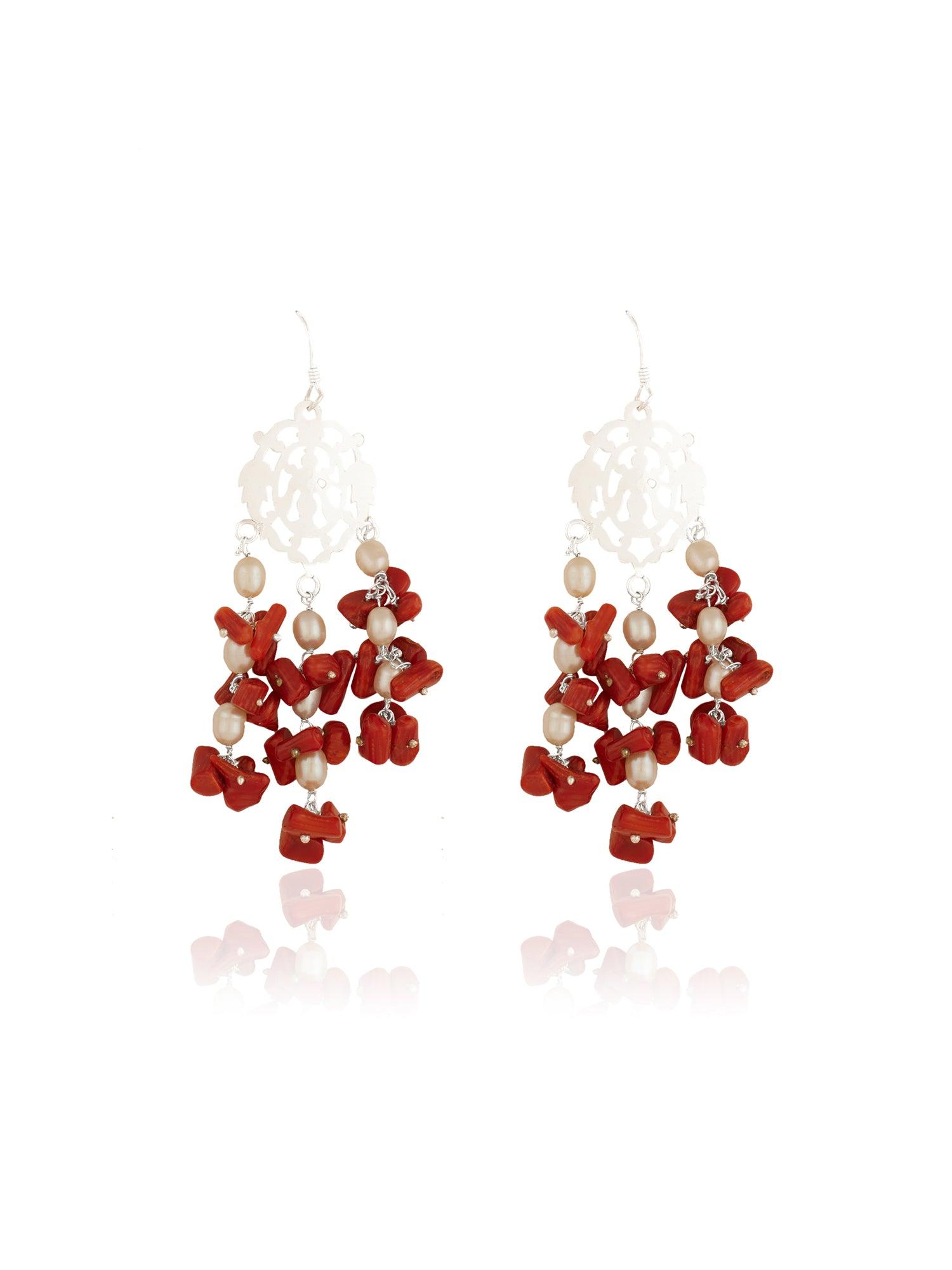 Ocean's Treasure Coral Pearl Wild Necklace - Dyulokha