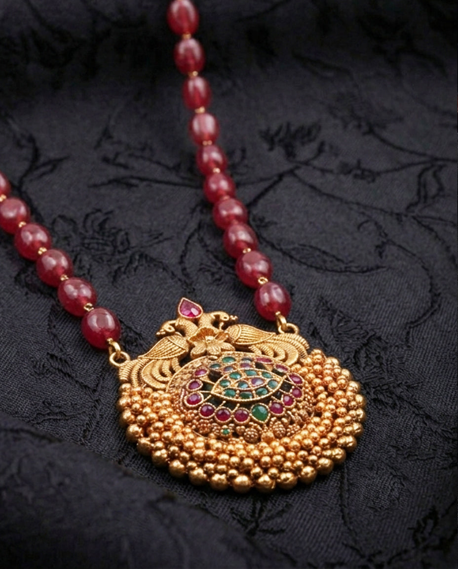 Ruby Temple Pendant Necklace